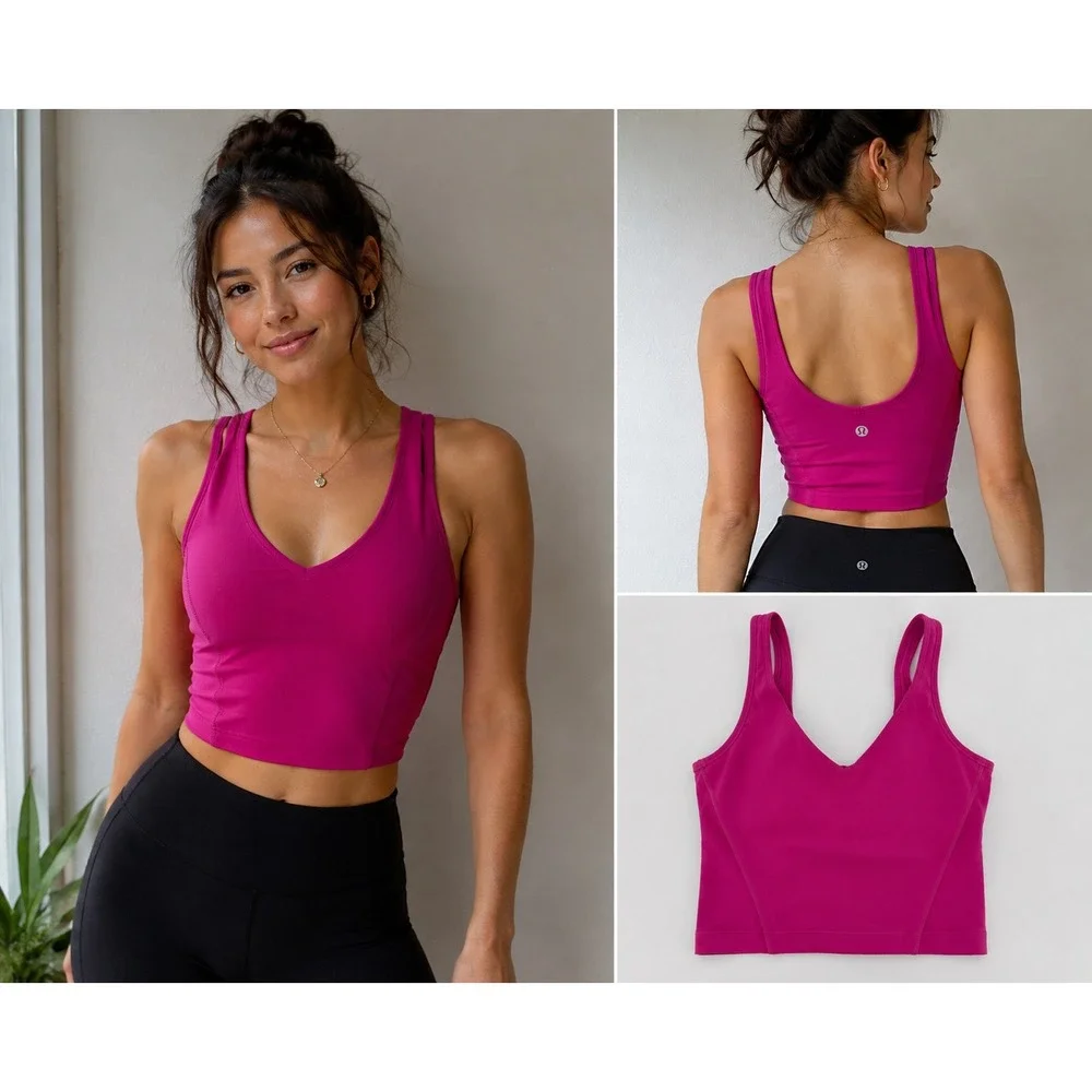 Lululemon Align Tank Top Magenta Pink Nulu Yoga Crop Top Size 2
